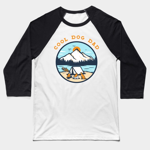 Outdoors Cool Dog Dad Baseball T-Shirt by pa2rok